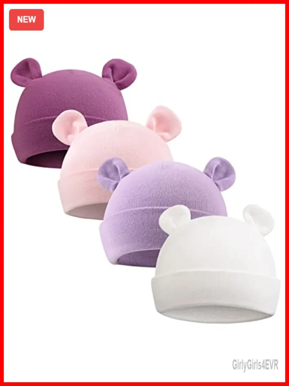 Newborn Infant Solid Cotton Beanie Hat 0-12 Months Winter Stretchy